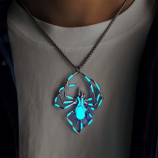 OMNI™ Zinc Alloy Halloween Luminous Spider Necklace