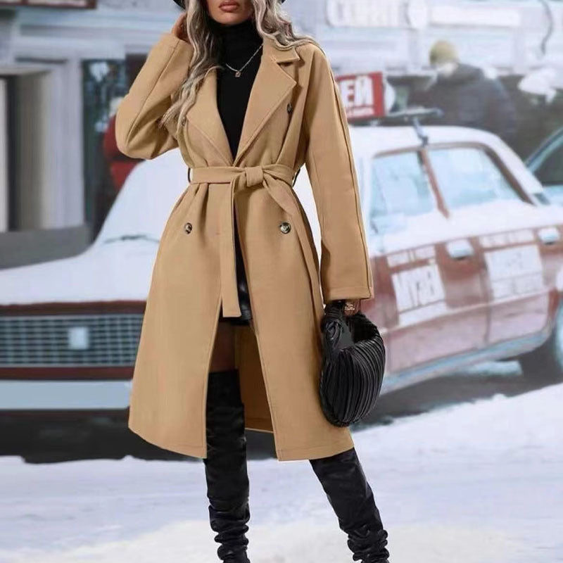 OMNI™ Women's Solid Color Lapel Trench Coat