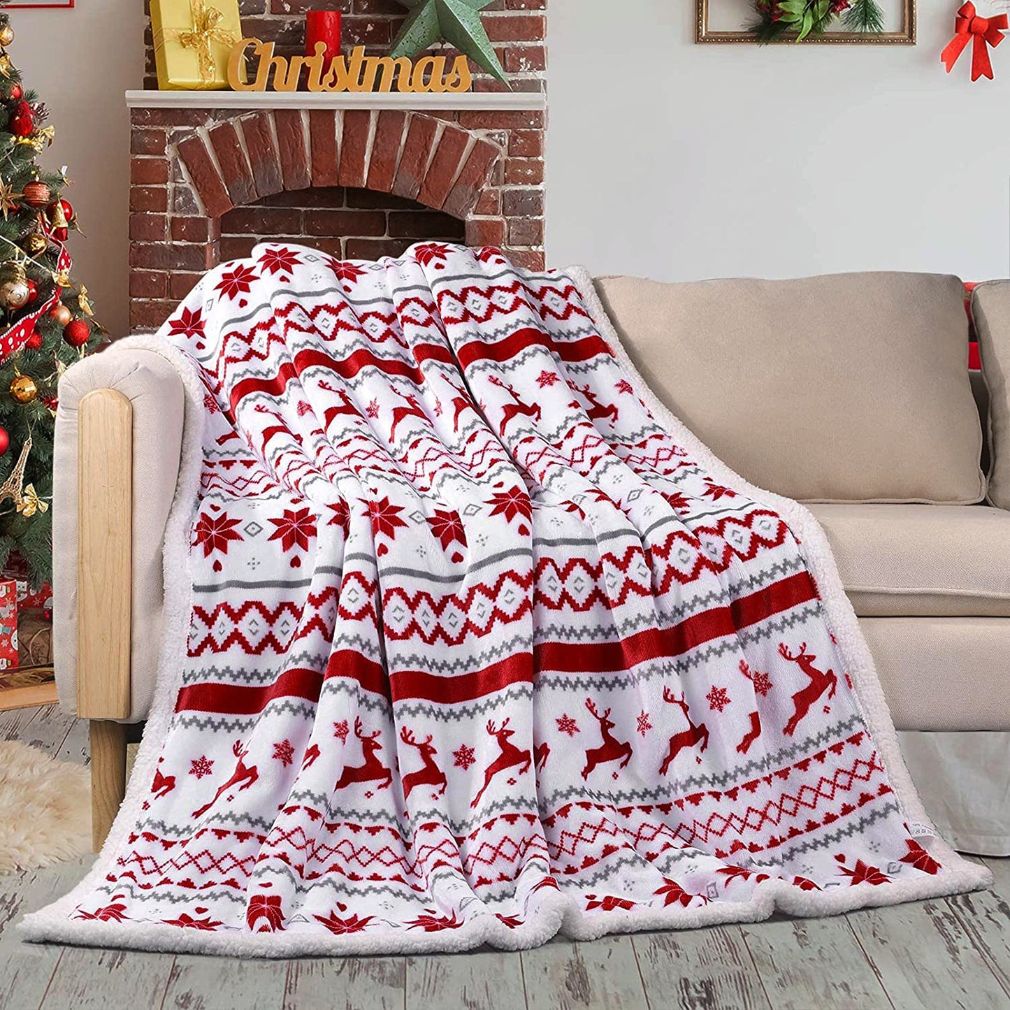 OMNI™ Double-Layered Christmas Flannel  Blanket