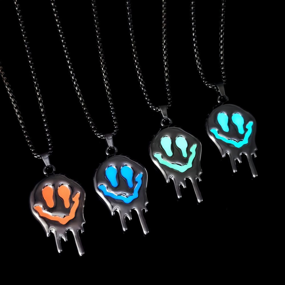 OMNI™ Zinc Alloy Halloween Glowing Ghost Grimace Necklace