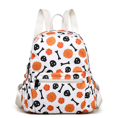 OMNI™ Waterproof Large Capacity Halloween Skull and Pumpkin Print Backpack