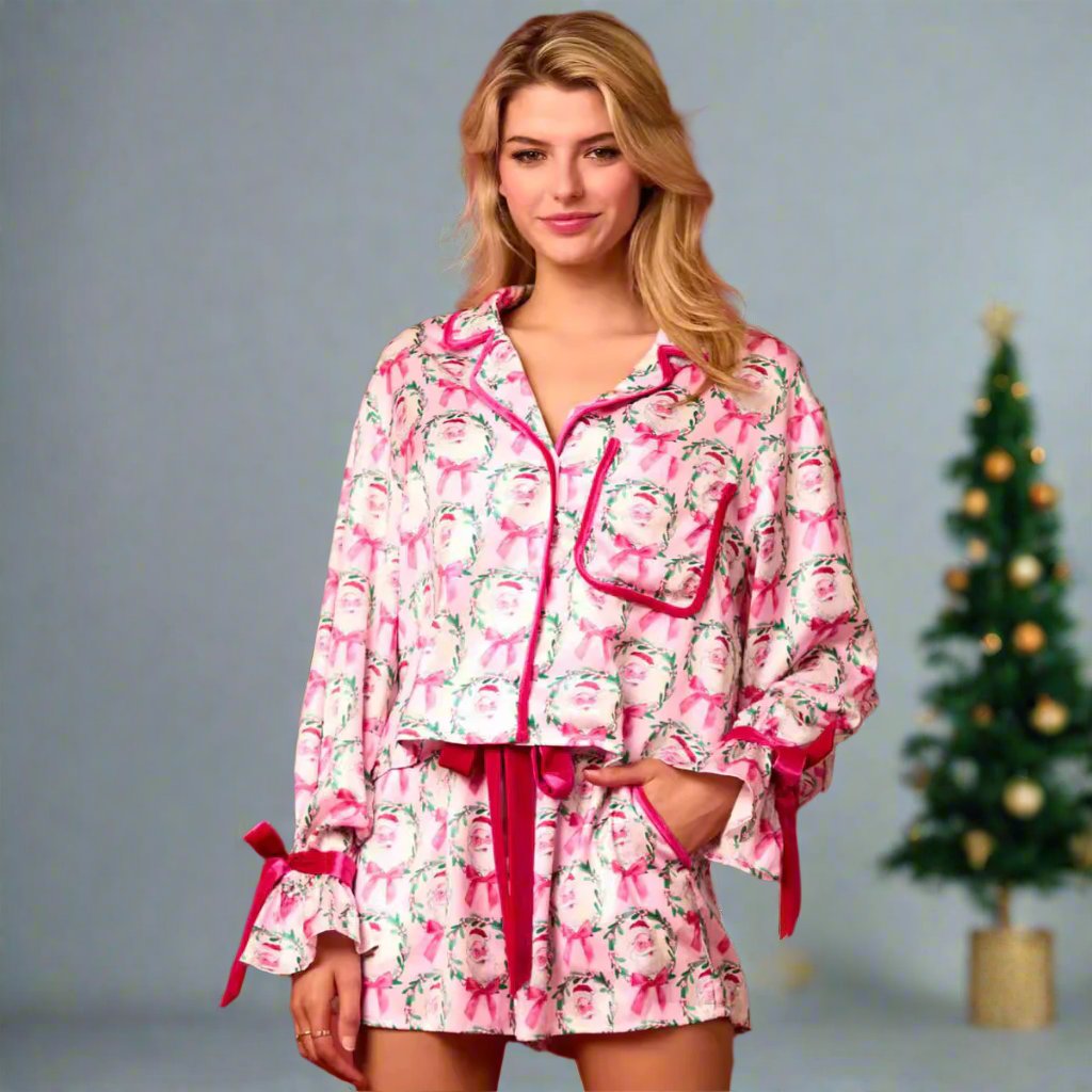 OMNI™ Women's Long-sleeved Velvet Santa Claus Pajamas