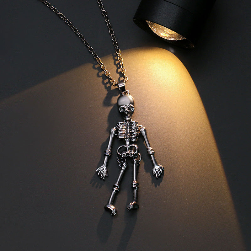 OMNI™ Hanging Skeleton Halloween Pendant Necklace