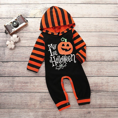 OMNI™ Long-sleeved Halloween Pumpkin Print Infant Romper