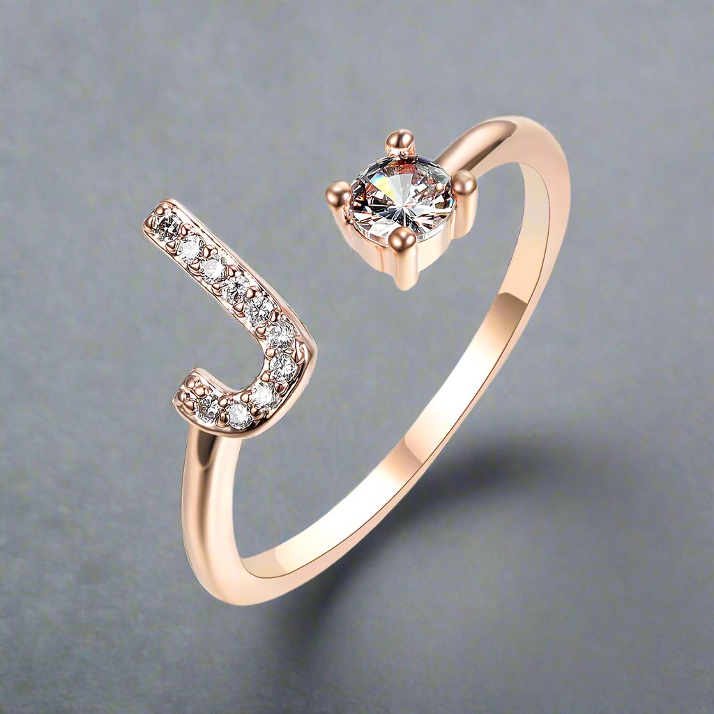 OMNI™ Adjustable 26 Initial Letter Zircon Ring