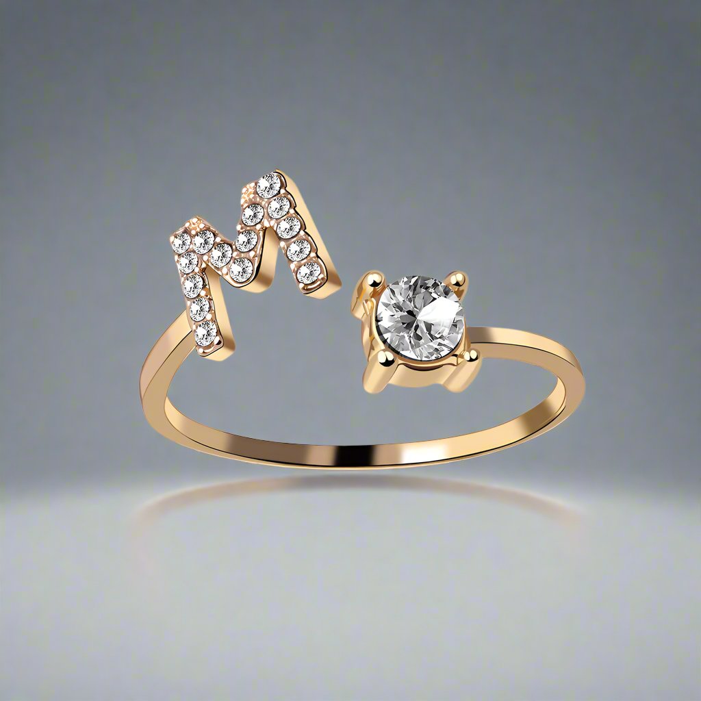 OMNI™ Adjustable 26 Initial Letter Zircon Ring