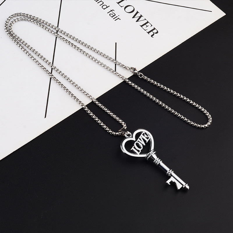 OMNI™ Stainless Steel Sweet Heart Key Necklace