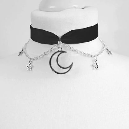 OMNI™ Black Crescent Moon Choker Necklace