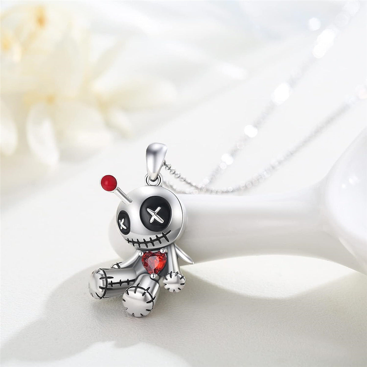 OMNI™ Red Heart Cartoon Voodoo Doll Necklace