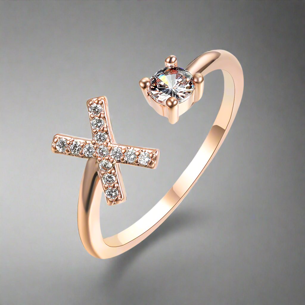 OMNI™ Adjustable 26 Initial Letter Zircon Ring