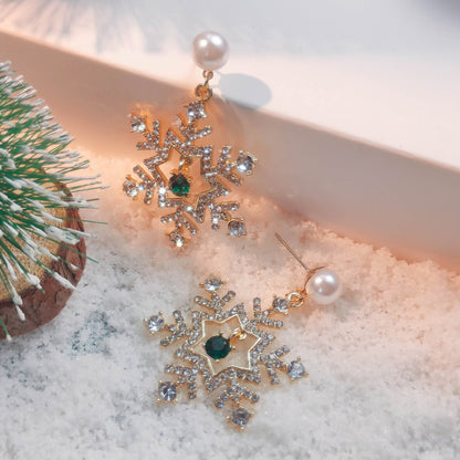 OMNI™ 18K Gold Plaited Christmas Snowflake Earrings