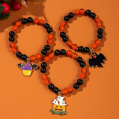 OMNI™ 3 Piece Halloween Ghost Pumpkin Charm Beaded Bracelet Set