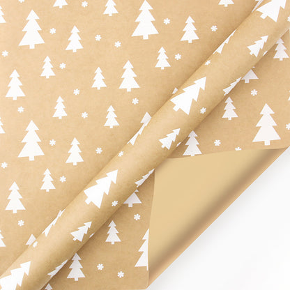 OMNI™ Old Gold and White Christmas Gift Wrapping Paper