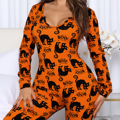 Omni™ Halloween Printed Long Sleeve Jumpsuit Pajamas