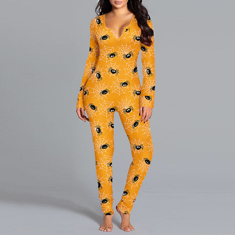 Omni™ Halloween Printed Long Sleeve Jumpsuit Pajamas