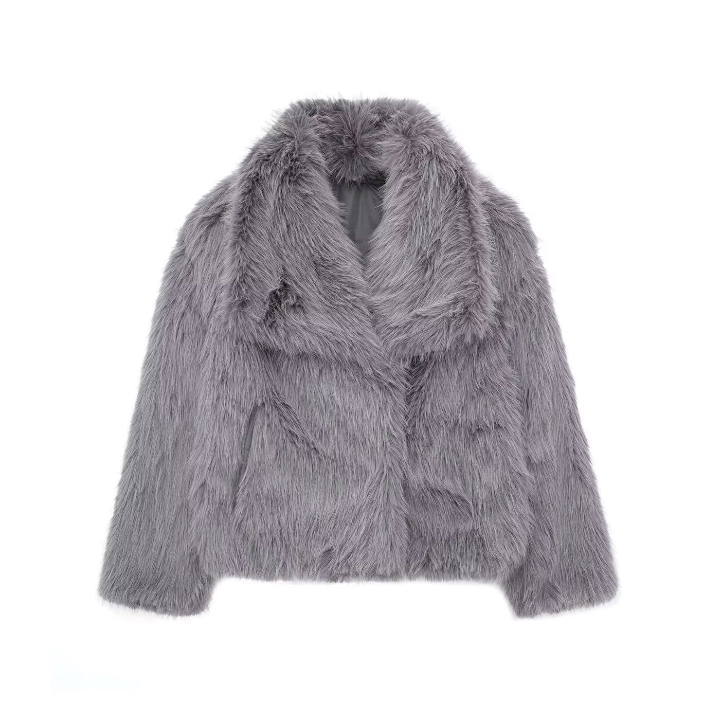 OMNI™ Casual Winter Long Sleeve Plush Fur Coat