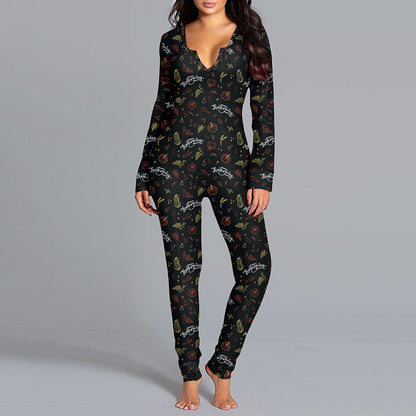 Omni™ Halloween Printed Long Sleeve Jumpsuit Pajamas