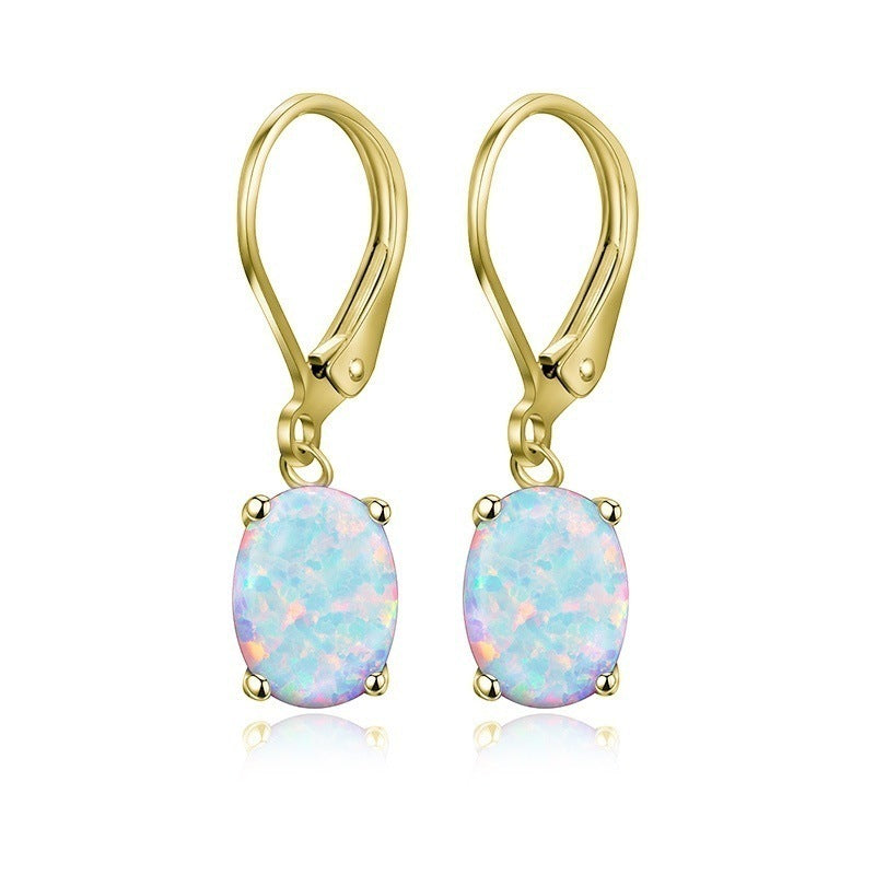 OMNI™ Four-claw Oval Opal Earrings