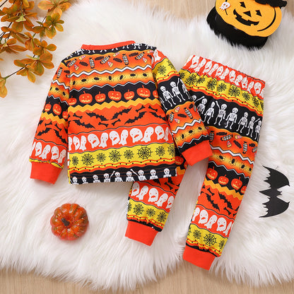 OMNI™ Pumpkin Printed Halloween Kids Pajamas Set