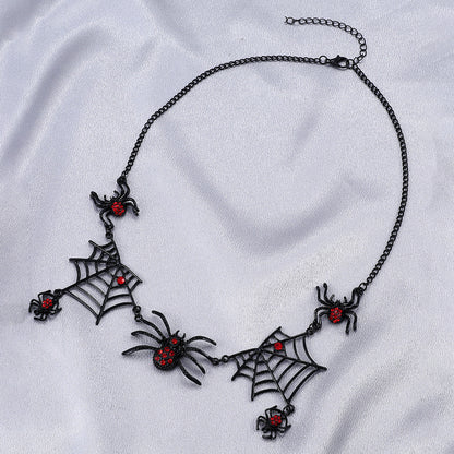 OMNI™ Halloween Spider And Spider Web Clavicle Necklace