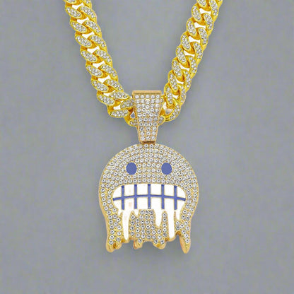 OMNI™ Full Diamond Cuban Link Ice Face Pendant Chain