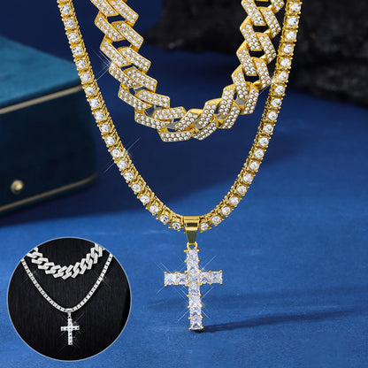 OMNI™ Zircon Cross Pendant Diamond Necklace