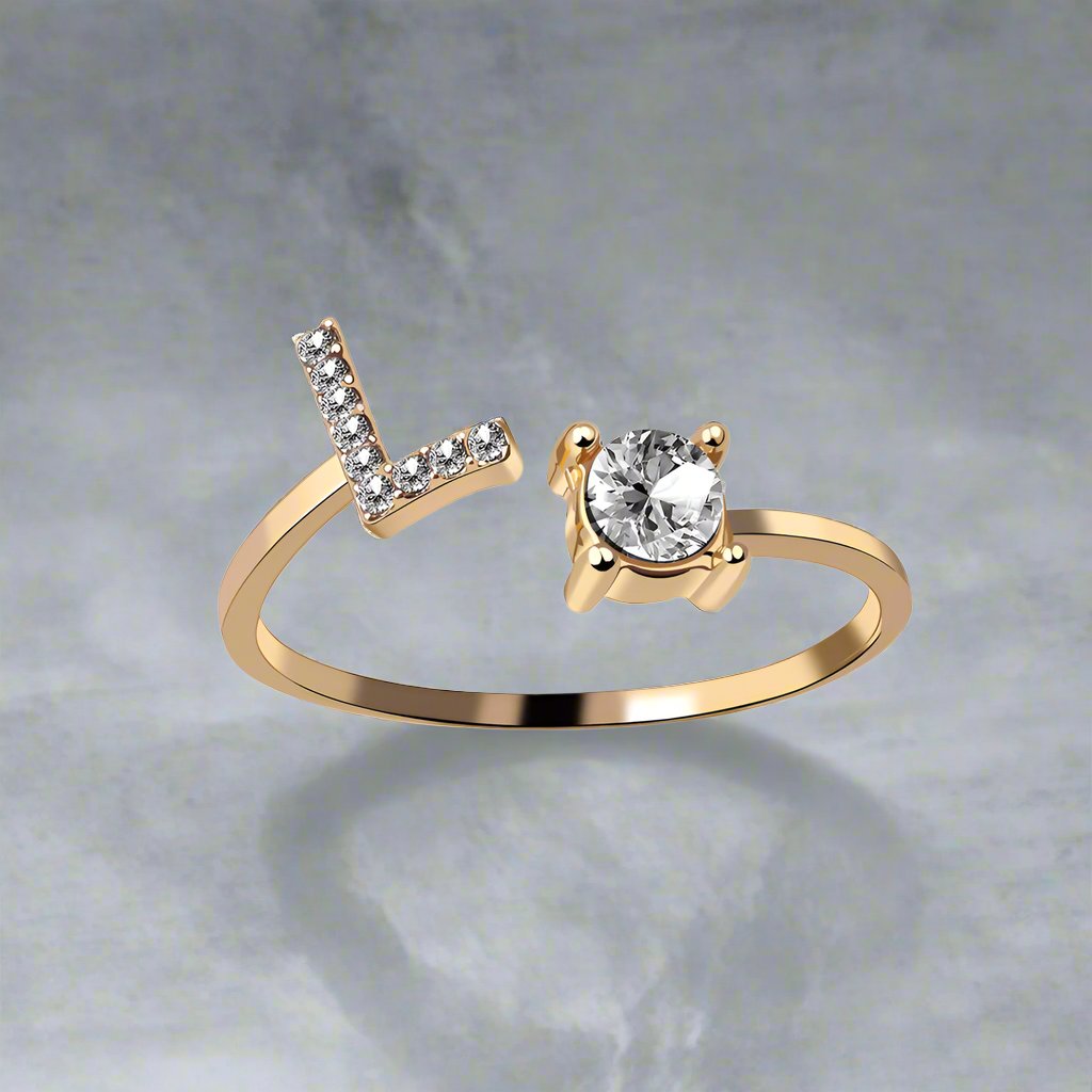 OMNI™ Adjustable 26 Initial Letter Zircon Ring