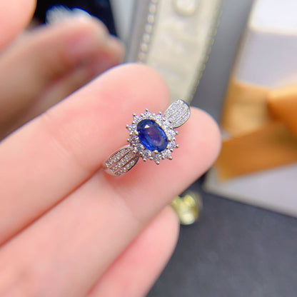 OMNI™ White Gold Plated Natural Sapphire Ring