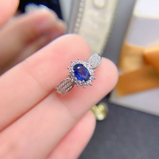 OMNI™ White Gold Plated Natural Sapphire Ring