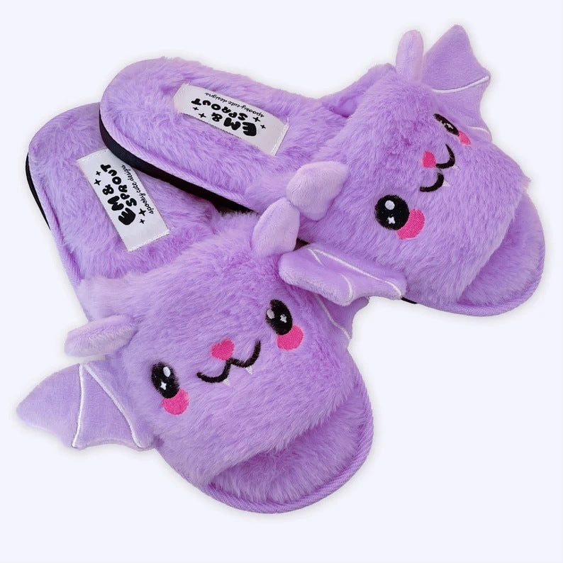 OMNI™ Halloween Plush Bat Slippers