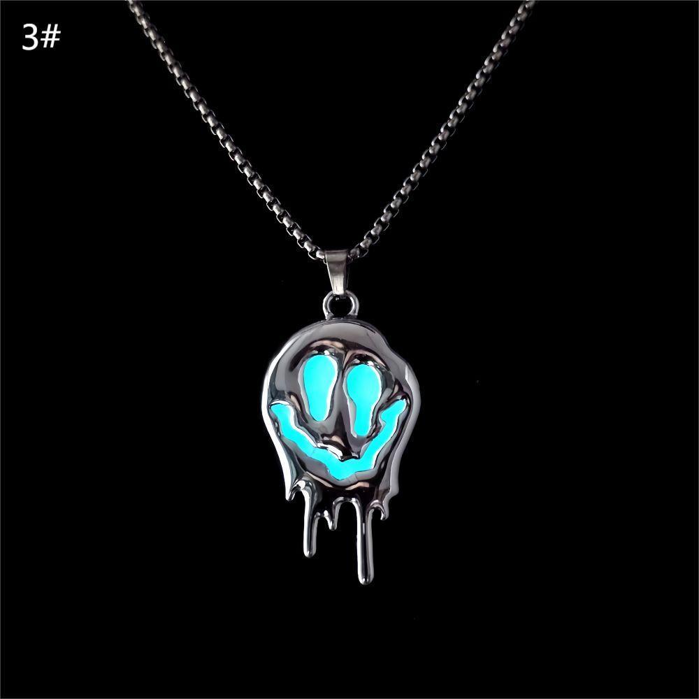 OMNI™ Zinc Alloy Halloween Glowing Ghost Grimace Necklace