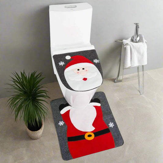 OMNI™ Christmas Themed Toilet Seat Cover and Bath Mat Set