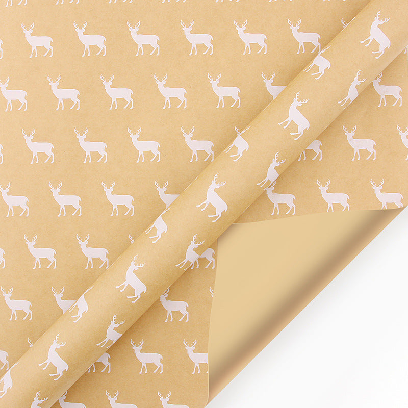 OMNI™ Old Gold and White Christmas Gift Wrapping Paper