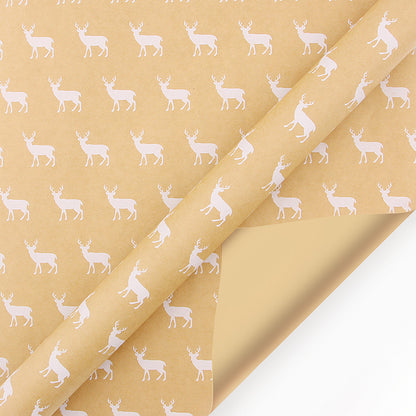 OMNI™ Old Gold and White Christmas Gift Wrapping Paper