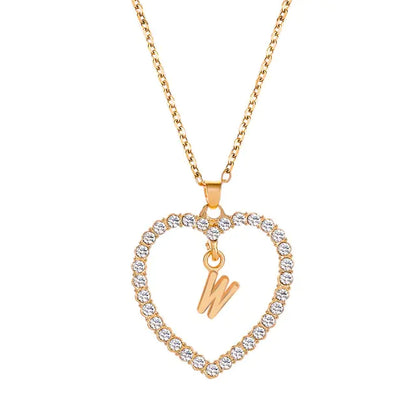 OMNI™ Rhinestone Heart Pendant Initials Necklace