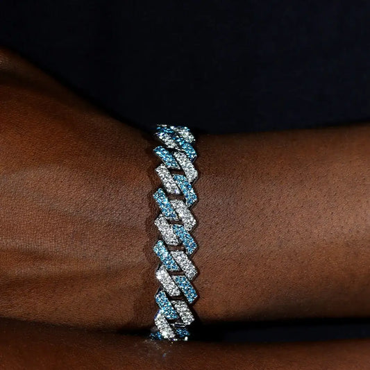 OMNI™ Blue & White Cuban Link Bracelet