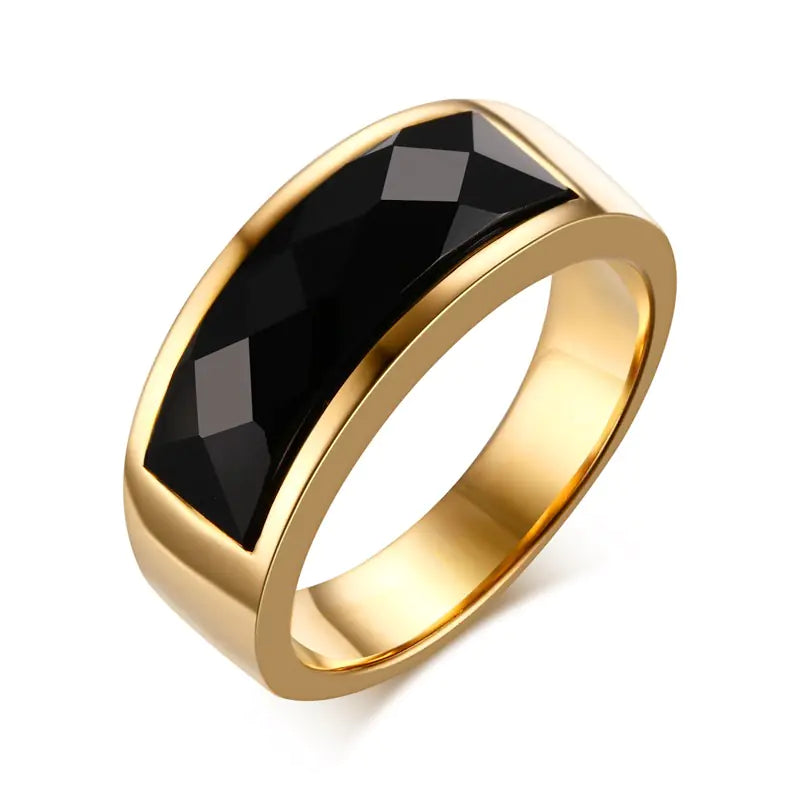 OMNI™ Men's Black Carnelian Stone Ring