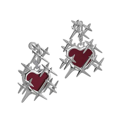 OMNI™ Red Heart Thorns Necklace and Earrings