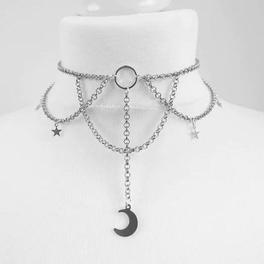 OMNI™ Black Crescent Moon Choker Necklace