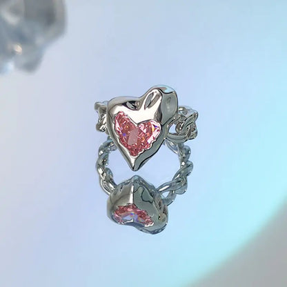 OMNI™ Pink Crystal Irregular Heart Ring