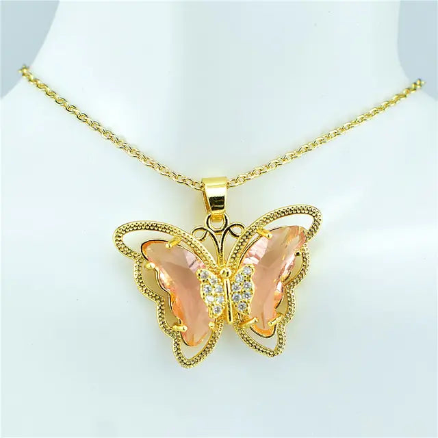 OMNI™ Crystal Glass Butterfly Necklace