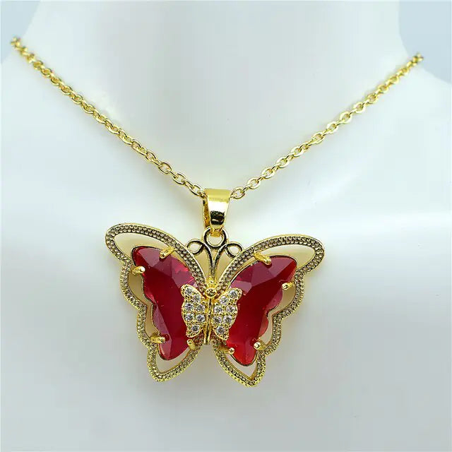 OMNI™ Crystal Glass Butterfly Necklace