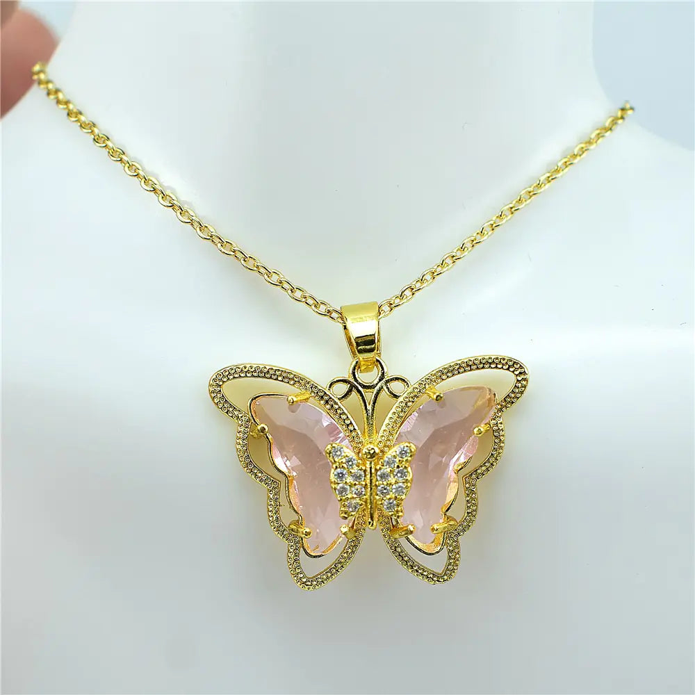 OMNI™ Crystal Glass Butterfly Necklace