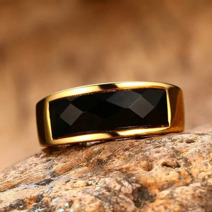 OMNI™ Men's Black Carnelian Stone Ring