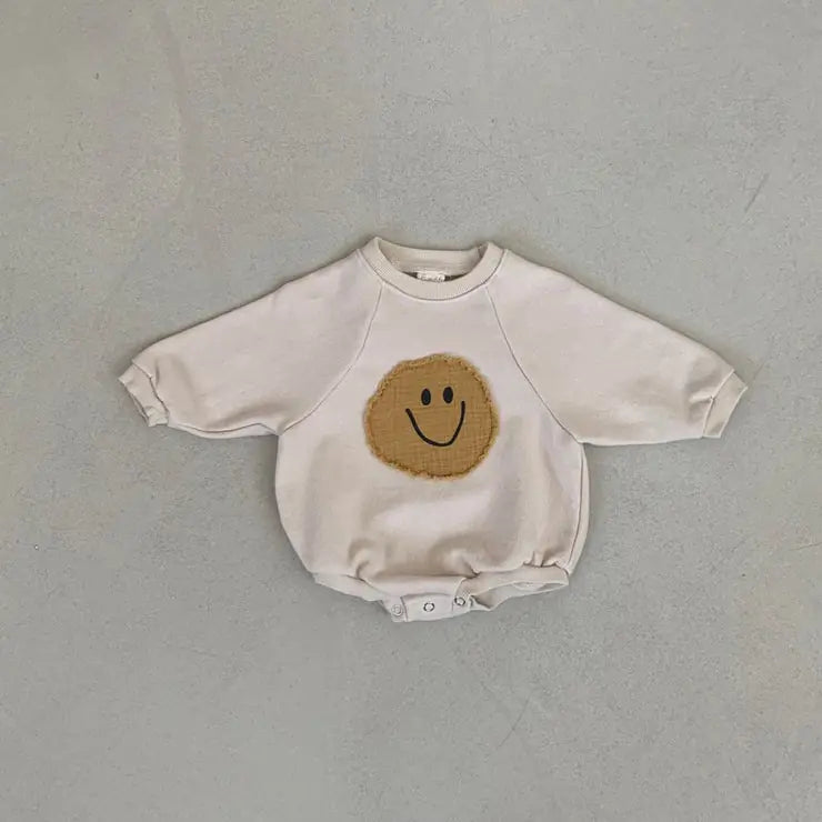 OMNI™ Smiley Face Sweatshirt Baby Romper