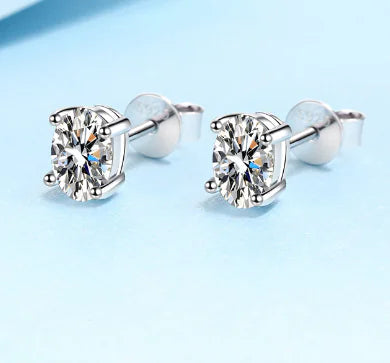 OMNI™925 Sterling Silver Moissanite Stud Earrings