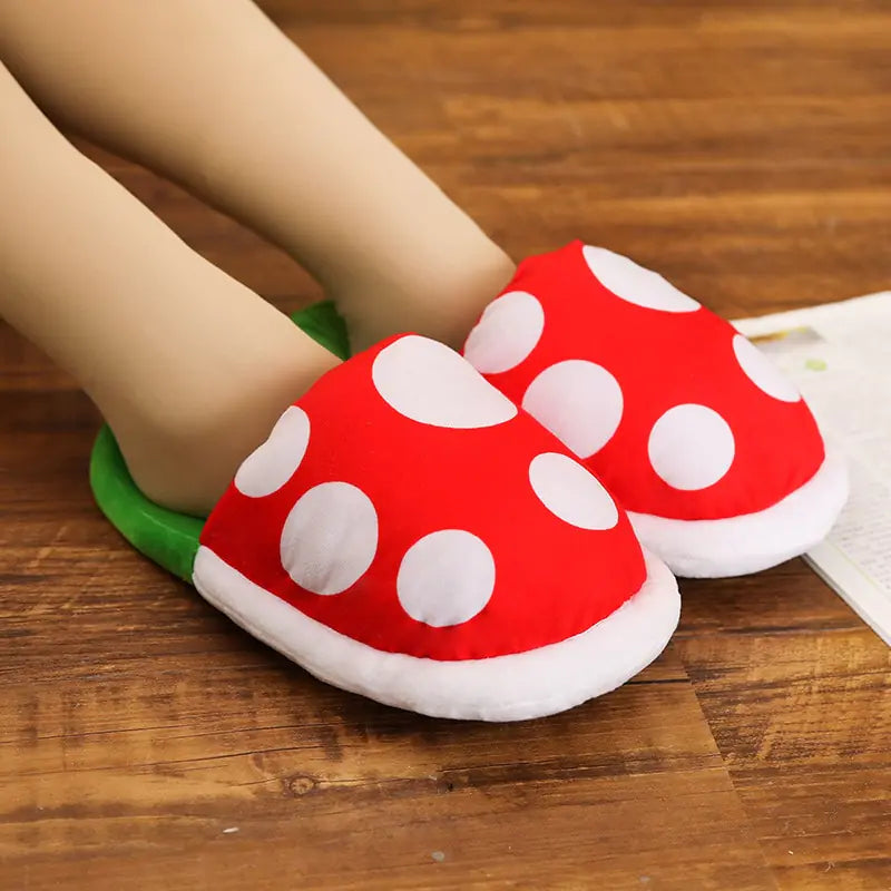 OMNI™ Cartoon Mushroom Plush Slippers