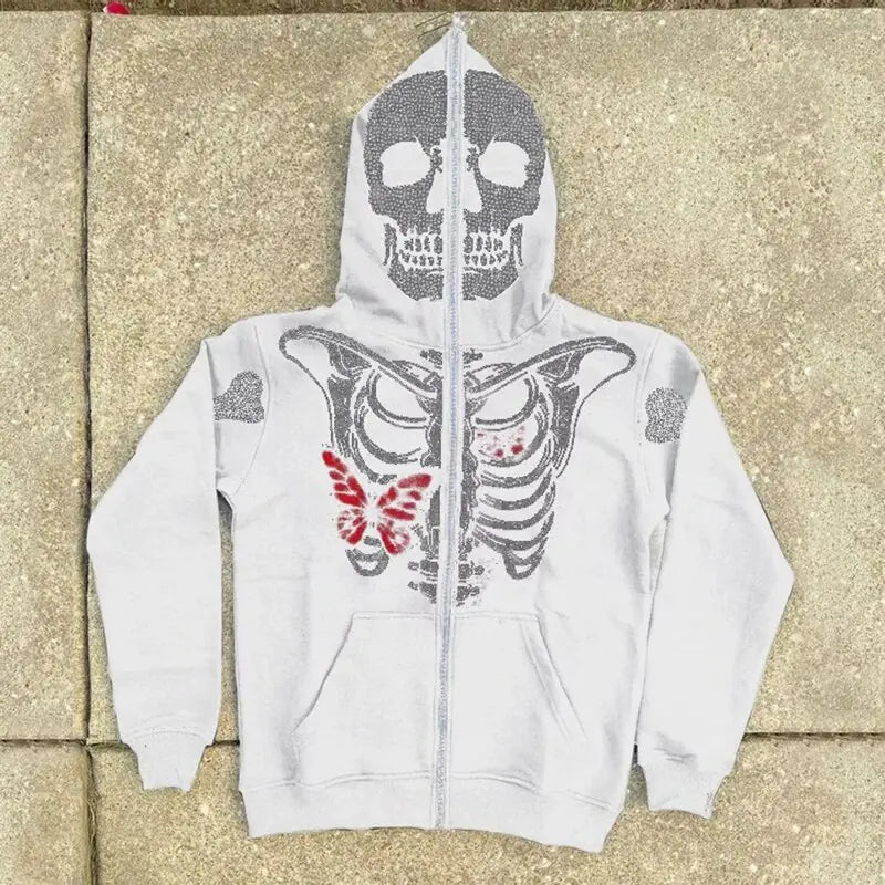 OMNI™ Gothic Butterfly Skeleton Full Zip Hoodie