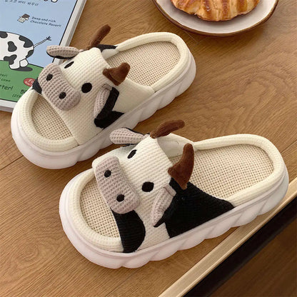 OMNI™ Cartoon Cow Plush Slippers