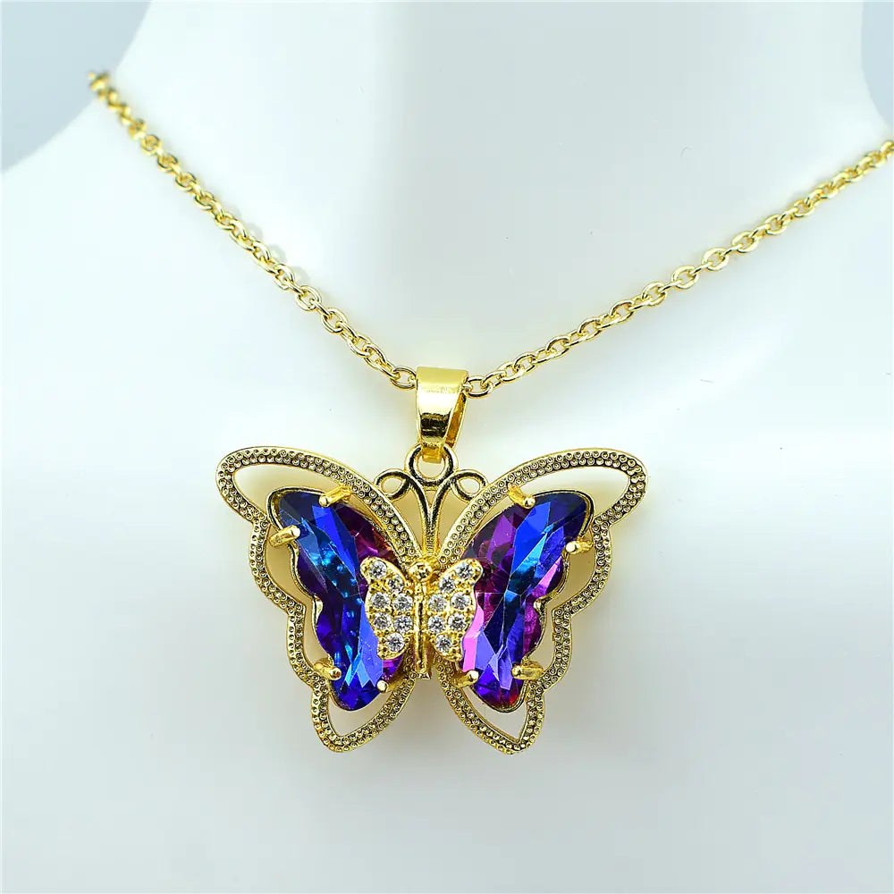 OMNI™ Crystal Glass Butterfly Necklace